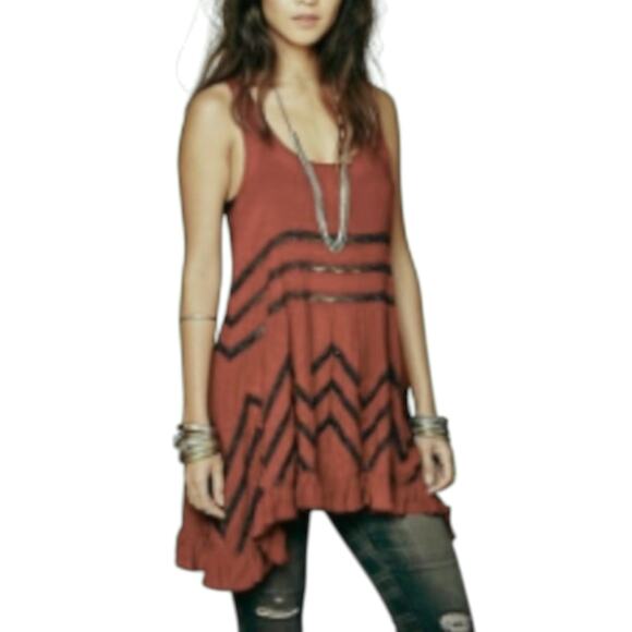 Free People Intimately Tunic top trapeze Dress voile & lace polka dot swing tank - Picture 9 of 9